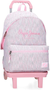 Pepe Jeans Miri skolerygsæk, pink, 31 x 44 x 17,5 cm, polyester, 22,79 l, pink, skolerygsæk Premium rygsække og tasker Naty Shop Rygsæk 42 + Trolley