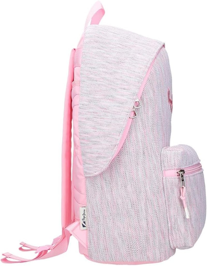 Pepe Jeans Miri skolerygsæk, pink, 31 x 44 x 17,5 cm, polyester, 22,79 l, pink, skolerygsæk Premium rygsække og tasker Naty Shop