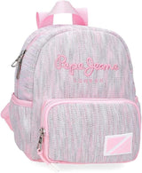Pepe Jeans Miri skolerygsæk, pink, 31 x 44 x 17,5 cm, polyester, 22,79 l, pink, skolerygsæk Premium rygsække og tasker Naty Shop Freizeit-rygsæk
