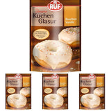 RUF Cake Glaze Bourbon Vanilje, 100 g i en pose, tåler mikroovn, til glasur og dekoration af kiks, muffins og kager, glutenfri (pakke med 4) Naty Shop Sukkerpasta Standardtitel