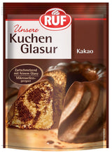 RUF Cake Glaze Bourbon Vanilje, 100 g i en pose, tåler mikroovn, til glasering og dekoration af kiks, muffins og kager, glutenfri Naty Shop Cacao sukkerpasta