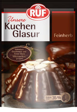 RUF Cake Glaze Bourbon Vanilje, 100 g i en pose, tåler mikroovn, til glasering og dekoration af kiks, muffins og kager, glutenfri Sukkerpasta Naty Shop Fin tærte
