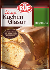 RUF Cake Glaze Bourbon Vanilje, 100 g i en pose, tåler mikroovn, til glasering og dekoration af kiks, muffins og kager, glutenfri Sugar Paste Naty Shop Hasselnød
