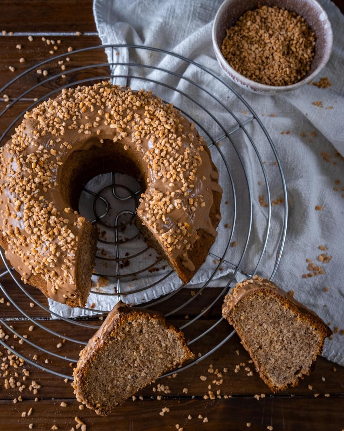 RUF Cake Glaze Hasselnød, 100 g i en pose, tåler mikroovn, til glasurkager med nødder, praliner og vanillecreme, glutenfri (pakke med 4) Naty Shop Sugar Paste