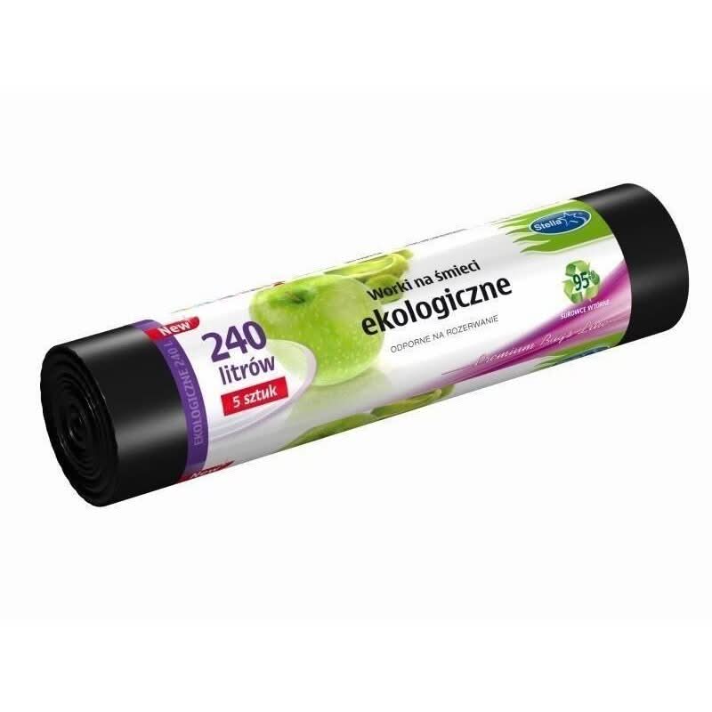 Tykke renseposer 240 l, Stella, 5 stk, Økologisk, LDPE Black Nati Shop