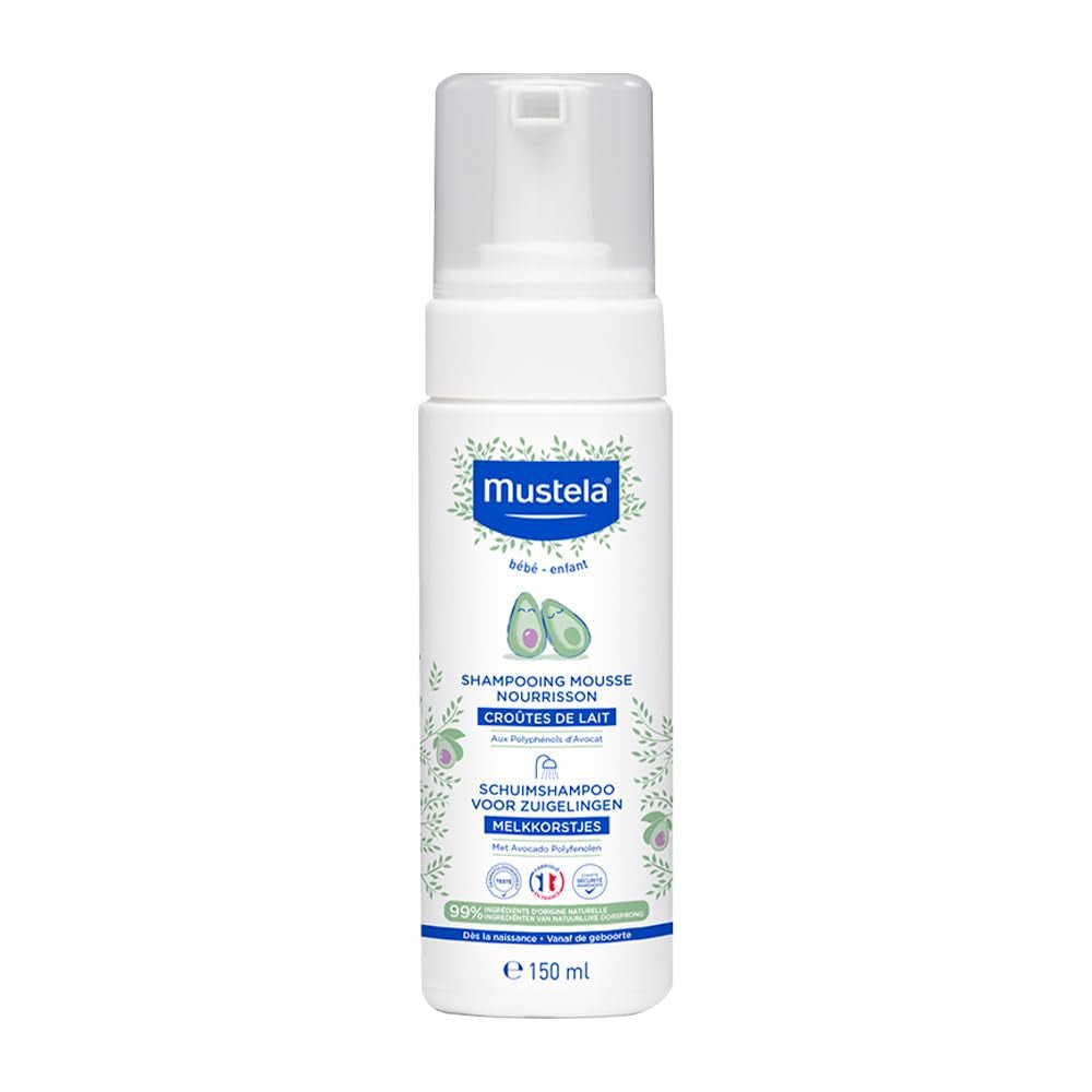 Mousse shampoo til mælkeskorper, hår, babyer, børn, hele familien - Hjælper med at fjerne mælkeskorpe, skånsom rengøring, uden at svie (150 ml) Børn - Bad og hudpleje Naty Shop 150 Ml (1 pakke)