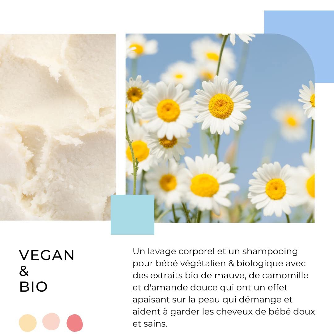 Shampoo og rensegel 2 i 1 Daily Gentle Baby Shampoo & Cleansing Gel - vegansk og økologisk - med 98% naturlige ingredienser - Shampoo uden tårer til børn og babyer - 300 ml Børn - Bad og hudpleje Naty Shop