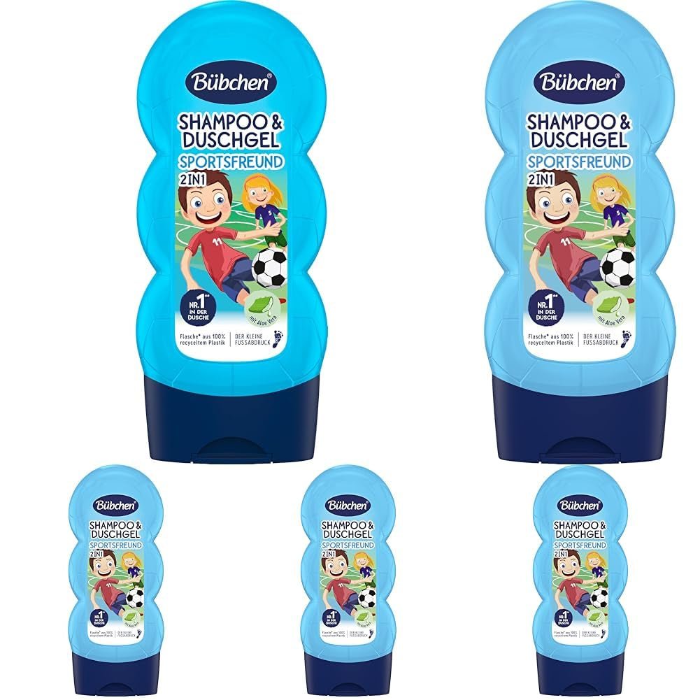 Shampoo og shower gel Buebchen Sportsfreund 2in1, 230 ml Børn - Bad og hudpleje Naty Shop 230 Ml (pakke med 5)