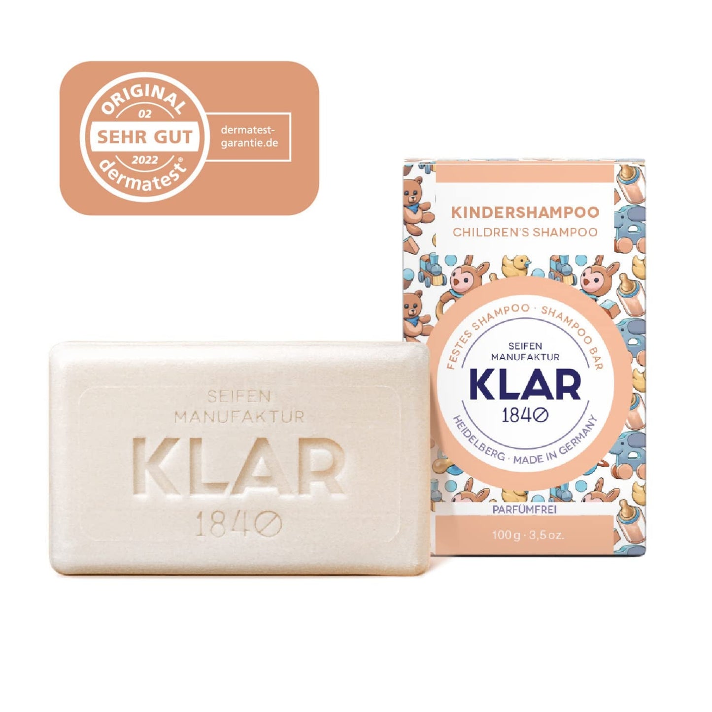 Klars solide shampoo til børn uden duft 100g Børn - Bad og hudpleje Naty Shop