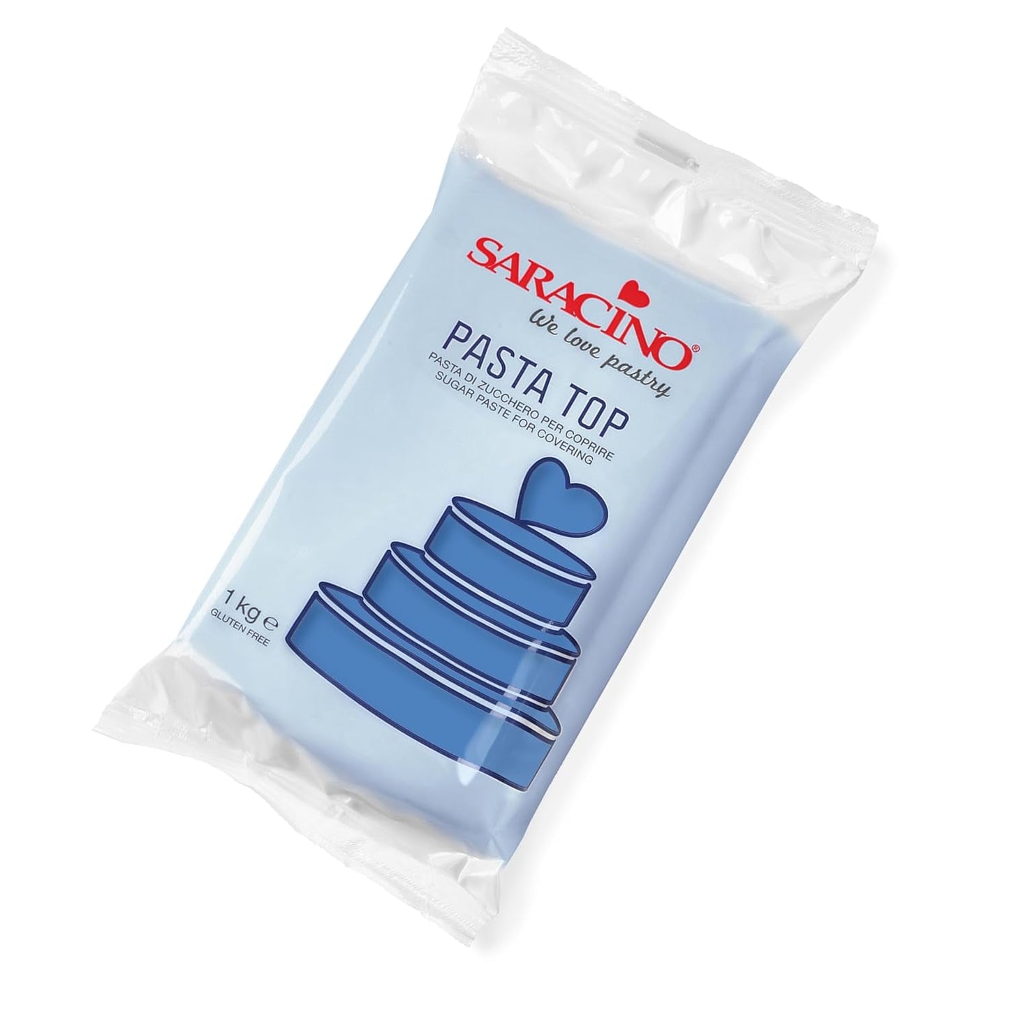 Saracino Fondant Top, Sukkerpasta til dækning af 1 kg, Made In Italy Sukkerpasta Naty Shop Blue