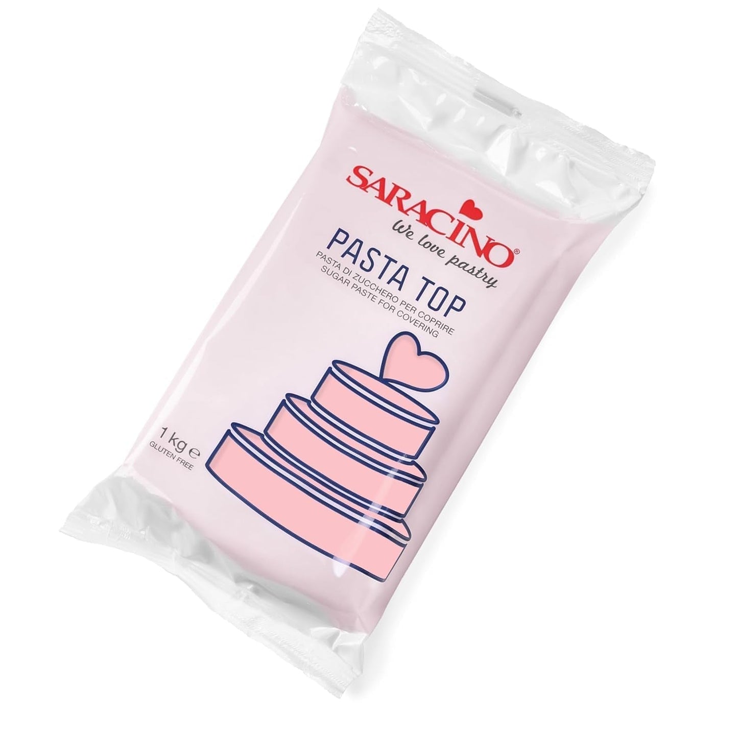Saracino Fondant Top, Sukkerpasta til dækning af 1 kg, Made In Italy Sugarpaste Naty Shop Child pink