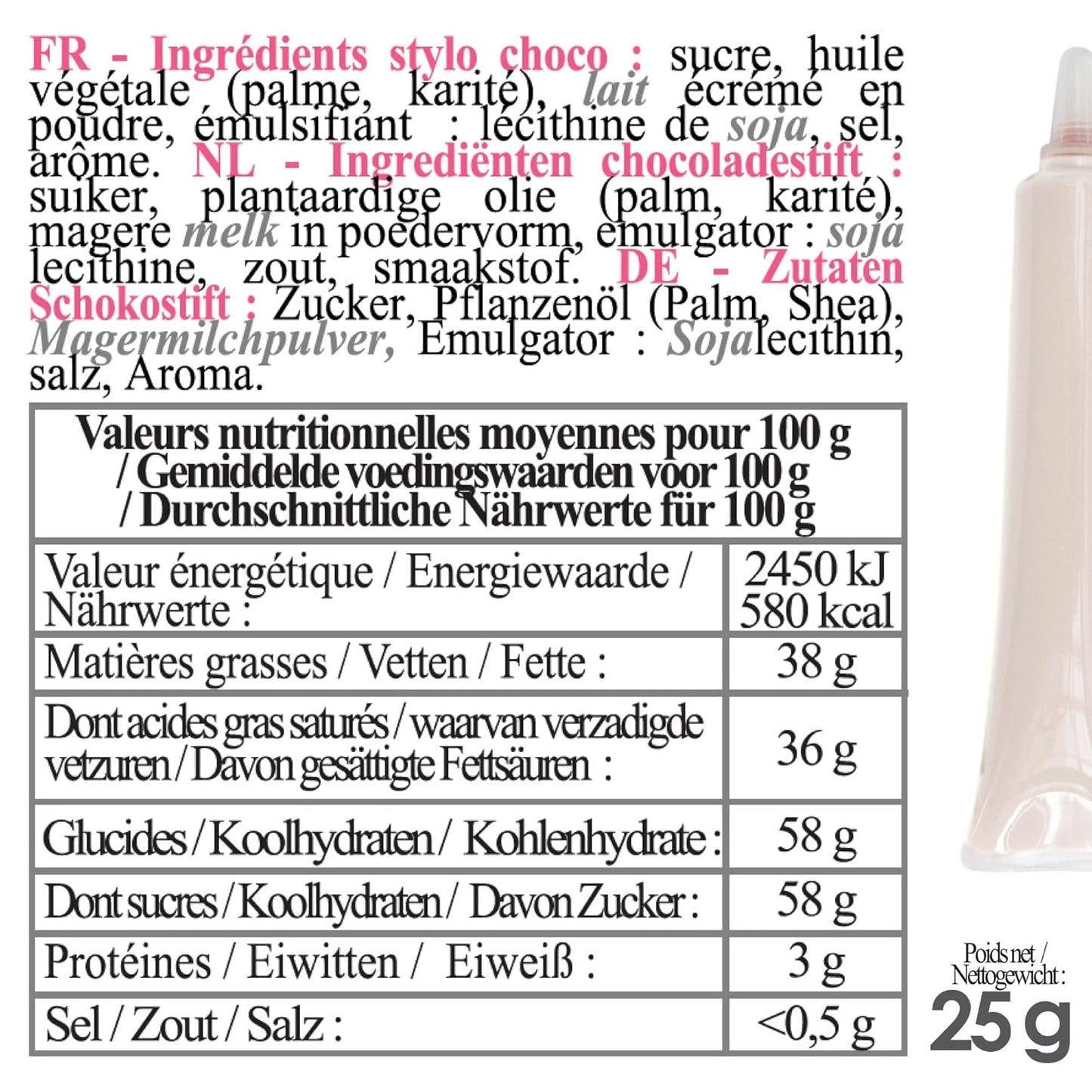 ScrapCooking - madfarve, forskellige farver, tube til skrivning, 25 gram Naty Shop sukkerpasta