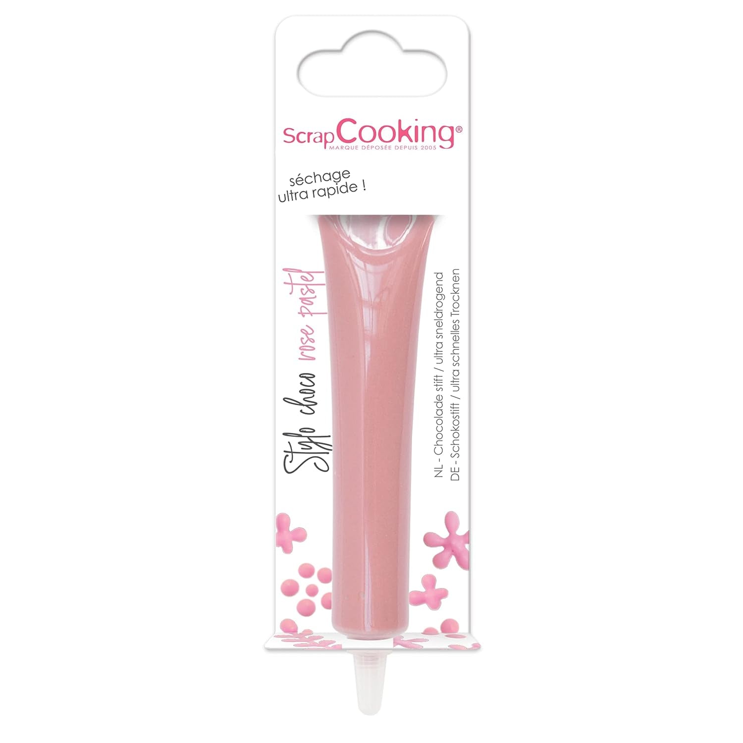 ScrapCooking - madfarve, forskellige farver, i en tube til skrivning, 25 gram Sukkerpasta Naty Shop Pastel Pink Small