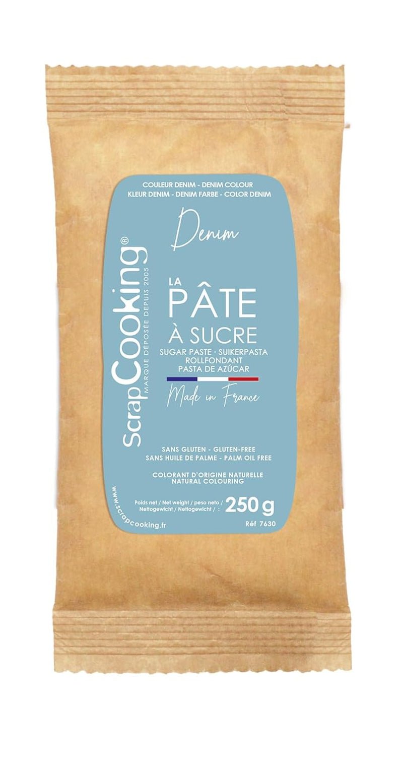 ScrapCooking - Pâte Ã Sucre Vert Sauge 250g - Colourant d'Origine Naturelle - Sans Gluten, Sans Huile de Palme - Pour Gâteaux, Pâtisseries Anniversaire - Vert Pastel - Fabrikie en France - 7621 Sukkerpasta Naty Shop Denim blå