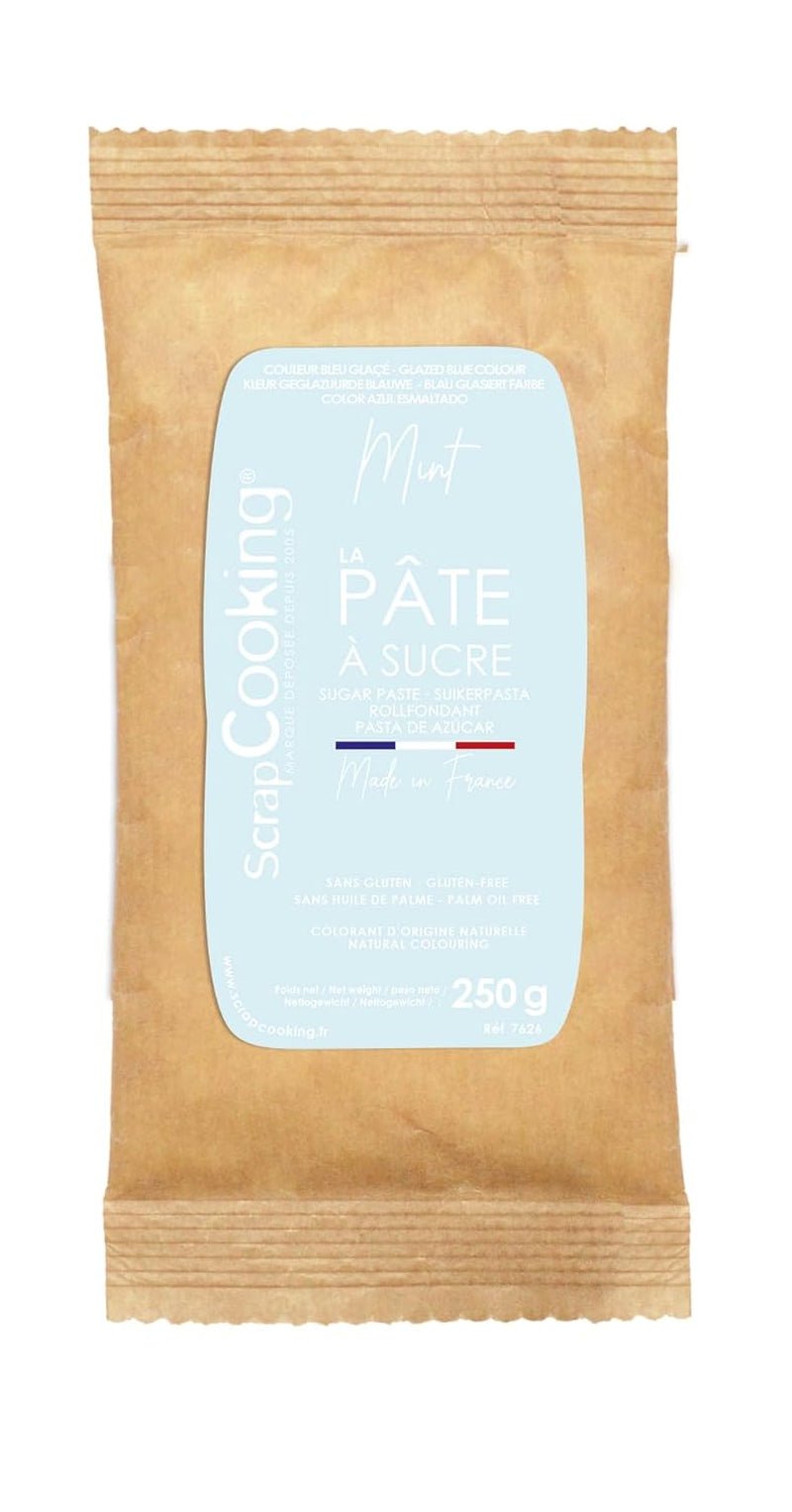 ScrapCooking - Pâte Ã Sucre Vert Sauge 250g - Colorant d'Origine Naturelle - Sans Gluten, Sans Huile de Palme - Pour Gâteaux, Pâtisseries Anniversaire - Vert Pastel - Fabrikie en France - 7621 Sukkerpasta Naty Shop Pastelblå