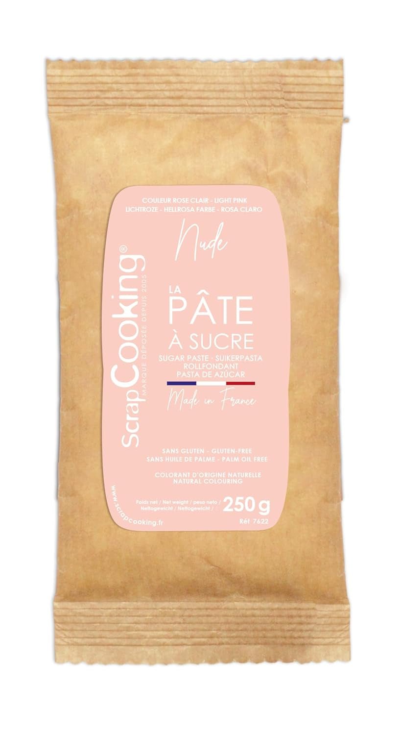 ScrapCooking - Pâte Ã Sucre Vert Sauge 250g - Colorant d'Origine Naturelle - Sans Gluten, Sans Huile de Palme - Pour Gâteaux, Pâtisseries Anniversaire - Vert Pastel - Fabrikie en France - 7621 Sukkerpasta Naty Shop Grøn salvie