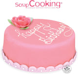 ScrapCooking - Pink fondant rulle â'¬ 36 cm - Rullet sort fondant 430 g - Kage topper fondant topper dekoration til kager, bagning, fødselsdage, fester - Pink - 7264 Sukkerpasta Naty Shop