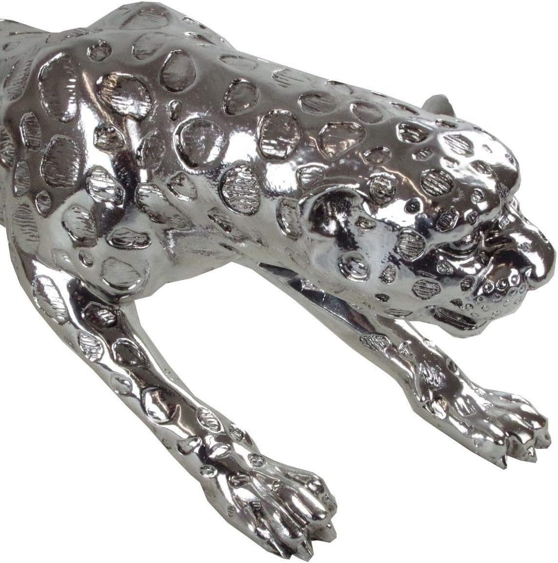 Dekorativ skulptur Casablanca XL - Gpard mat sølv - Stueindretning - Længde 80 cm Statuetter og skulpturer Naty Shop