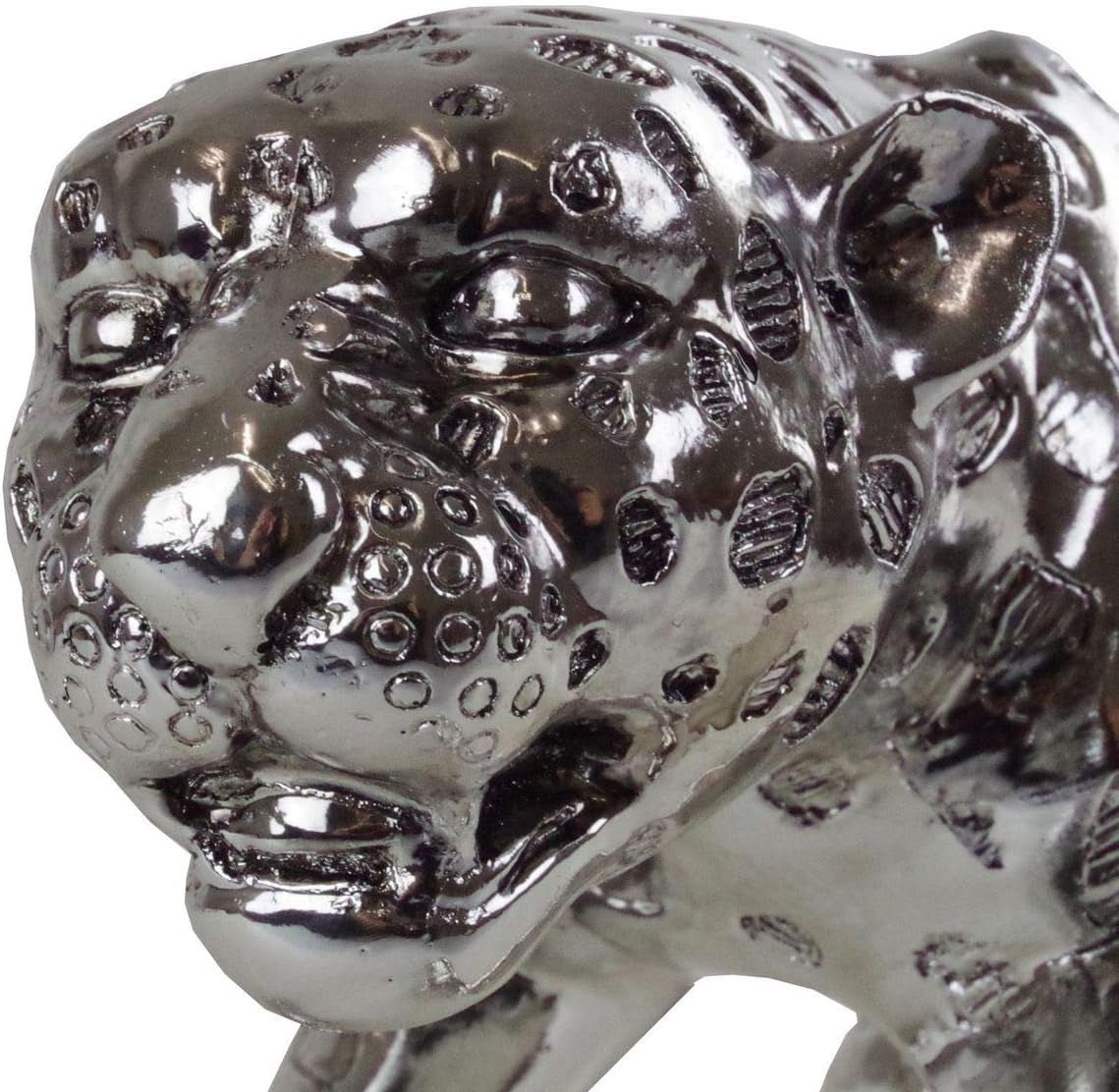Dekorativ skulptur Casablanca XL - Gpard mat sølv - Stueindretning - Længde 80 cm Statuetter og skulpturer Naty Shop