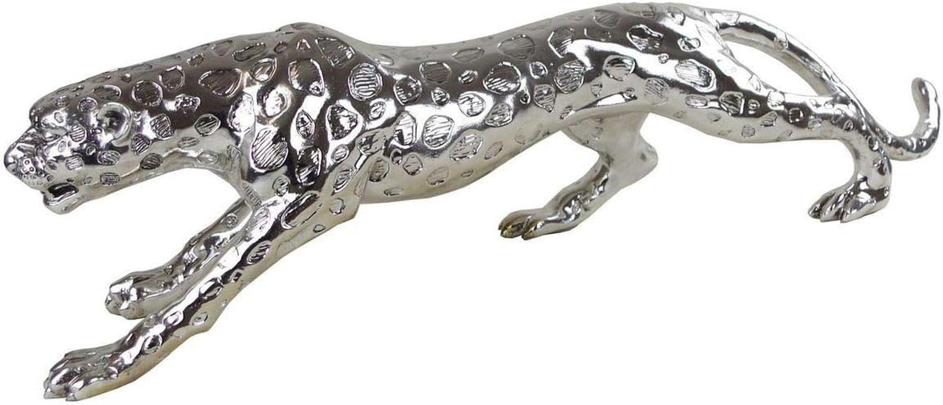 Dekorativ skulptur Casablanca XL - Gpard mat sølv - Stueindretning - Længde 80 cm Statuetter og skulpturer Naty Shop Standard titel