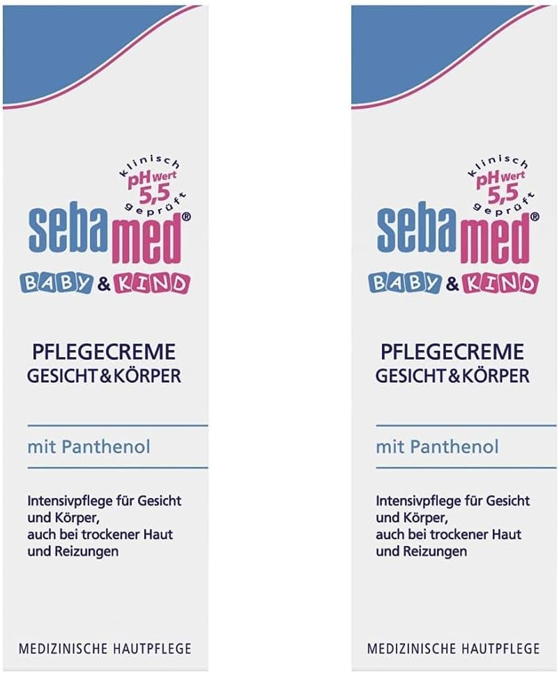 Sebamed Baby and Child Care Lotion med Panthenol, 2-pak, 2 x 200 ml, plejer skånsomt børns sarte hud, også til tør hud og irritationer Børn - Bad og hudpleje Naty Shop 1 pakke, 1 X 75 ml
