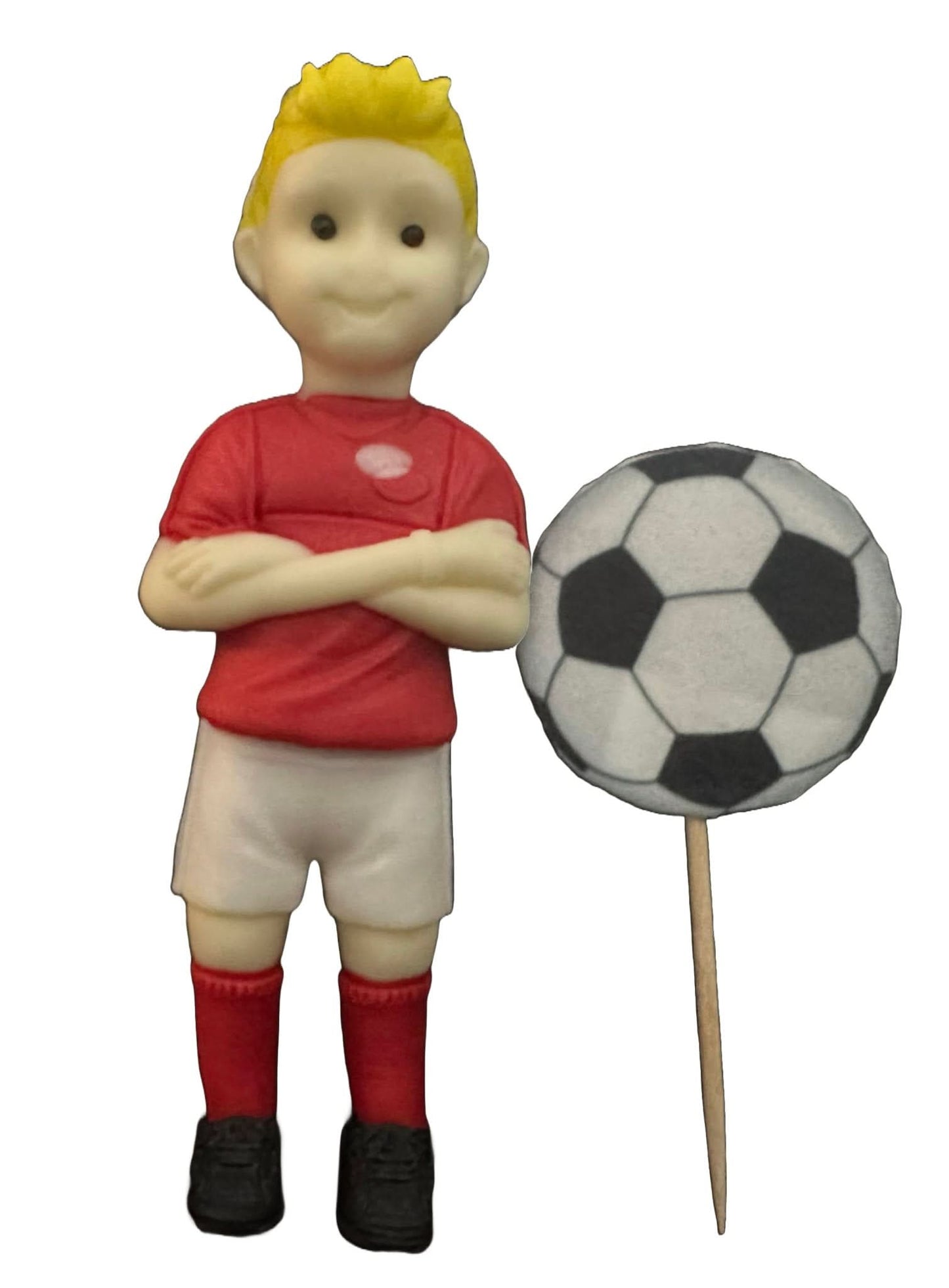 Sæt med 2 spiselige sukkerdekorationer, Footballer Sugar Paste Decorations Nati Shop