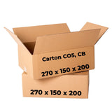 Sæt med 20 papkasser CO5, CB, 270 x 150 x 200 Emballagekasser Nati Shop
