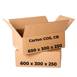 Sæt med 20 papkasser CO5, CB, 600 x 300 x 250 Emballagekasser Nati Shop