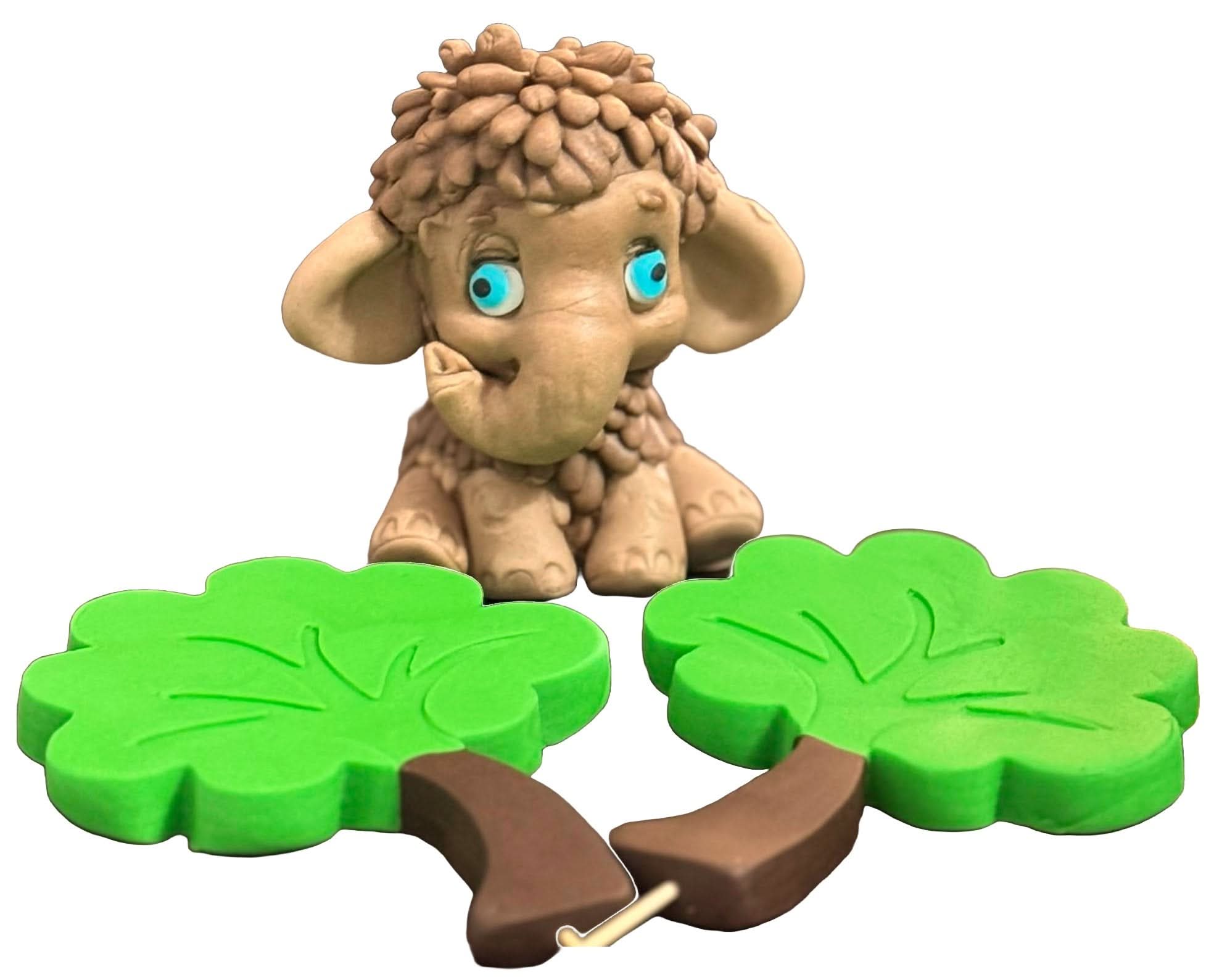 Sæt med 3 spiselige sukkerpynt, Elefant Sugar Paste Decorations Nati Shop