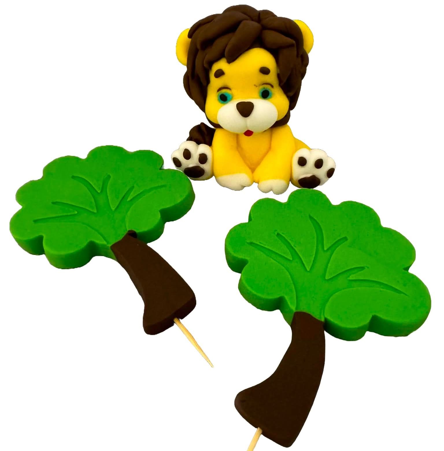 Sæt med 3 spiselige sukkerpynt, Leo Sugar Paste Decorations Nati Shop