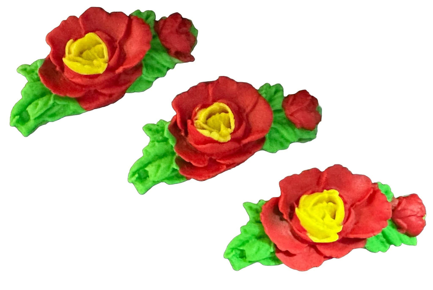 Sæt med 3 spiselige sukkerpynt, roser Dekorationer fra Sugar Paste Nati Shop
