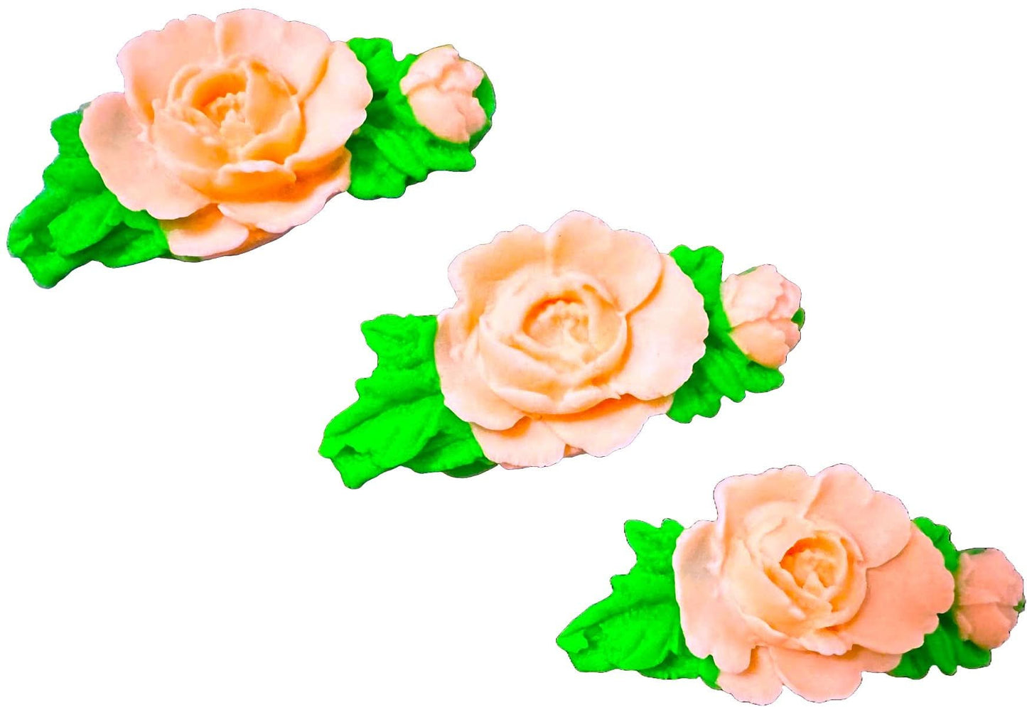 Sæt med 3 spiselige sukkerpynt, roser Dekorationer fra Sugar Paste Nati Shop
