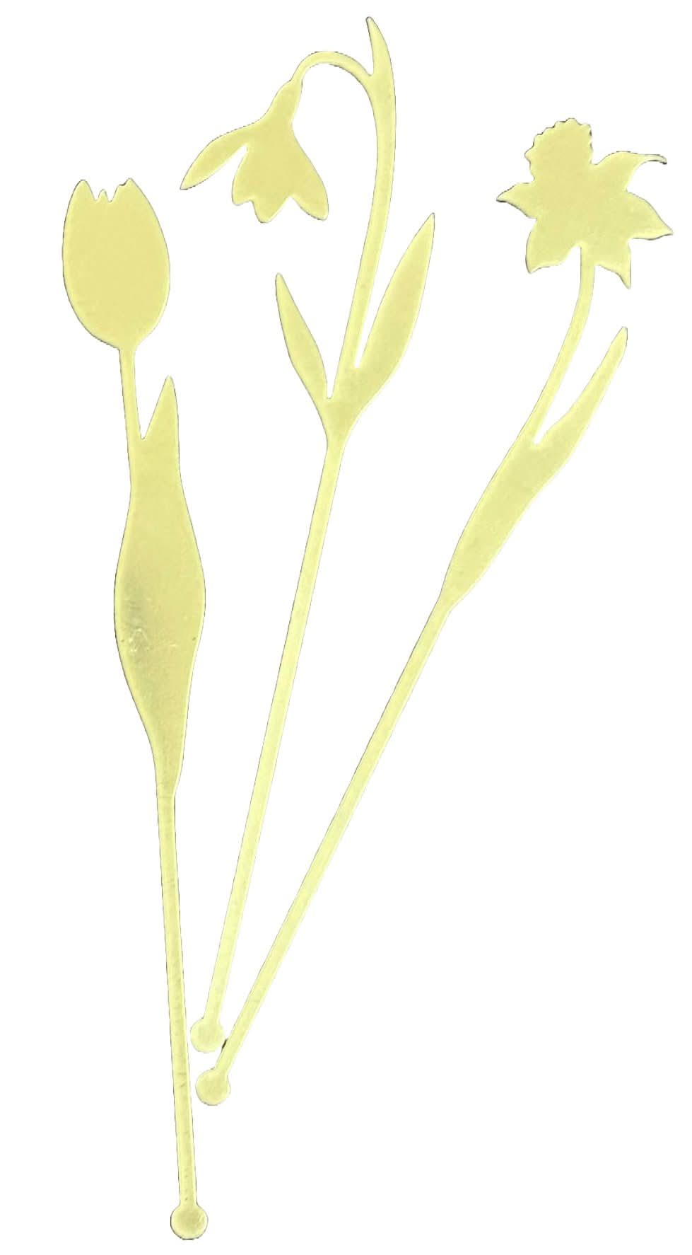 Sæt med 3 ikke-spiselige akryl dekorationer, Forårsblomster Nati Shop