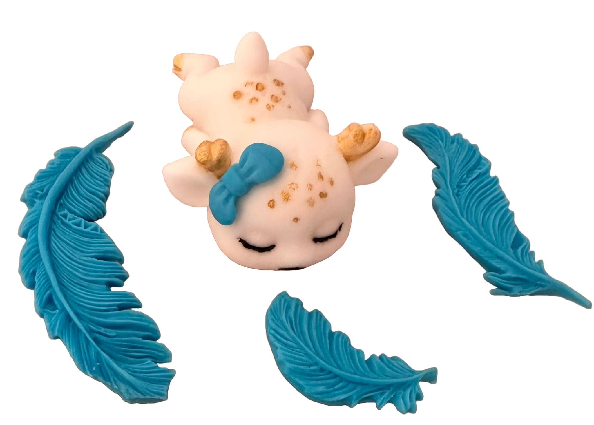 Sæt med 4 spiselige sukkerdekorationer, Fawn-dekorationer fra Sugar Paste Nati Shop