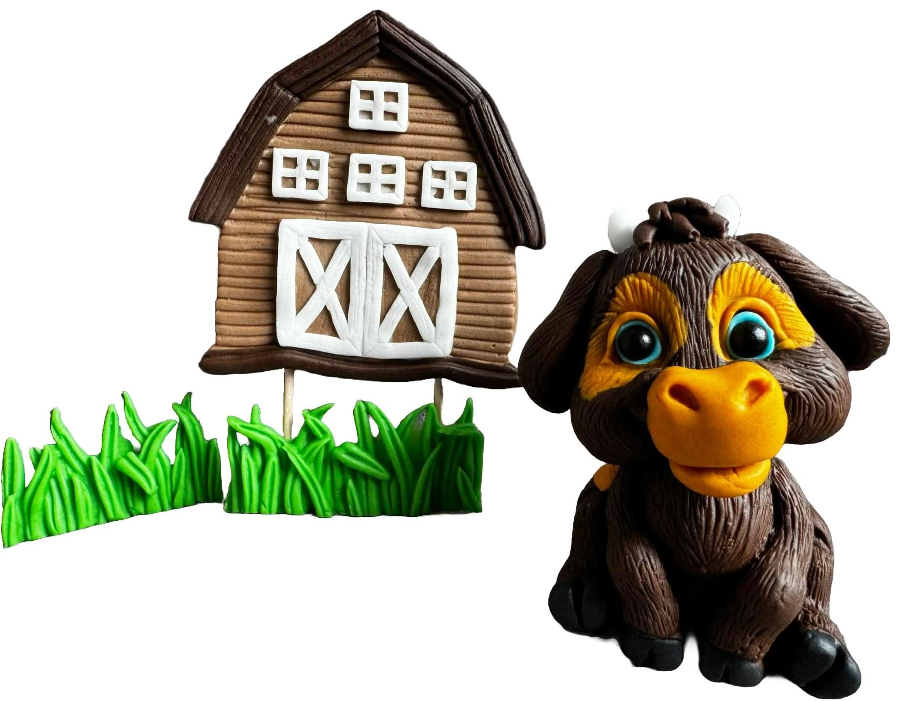 Sæt med 4 spiselige sukkerdekorationer, Vitelul Ferdinand Sugar Paste Decorations Nati Shop