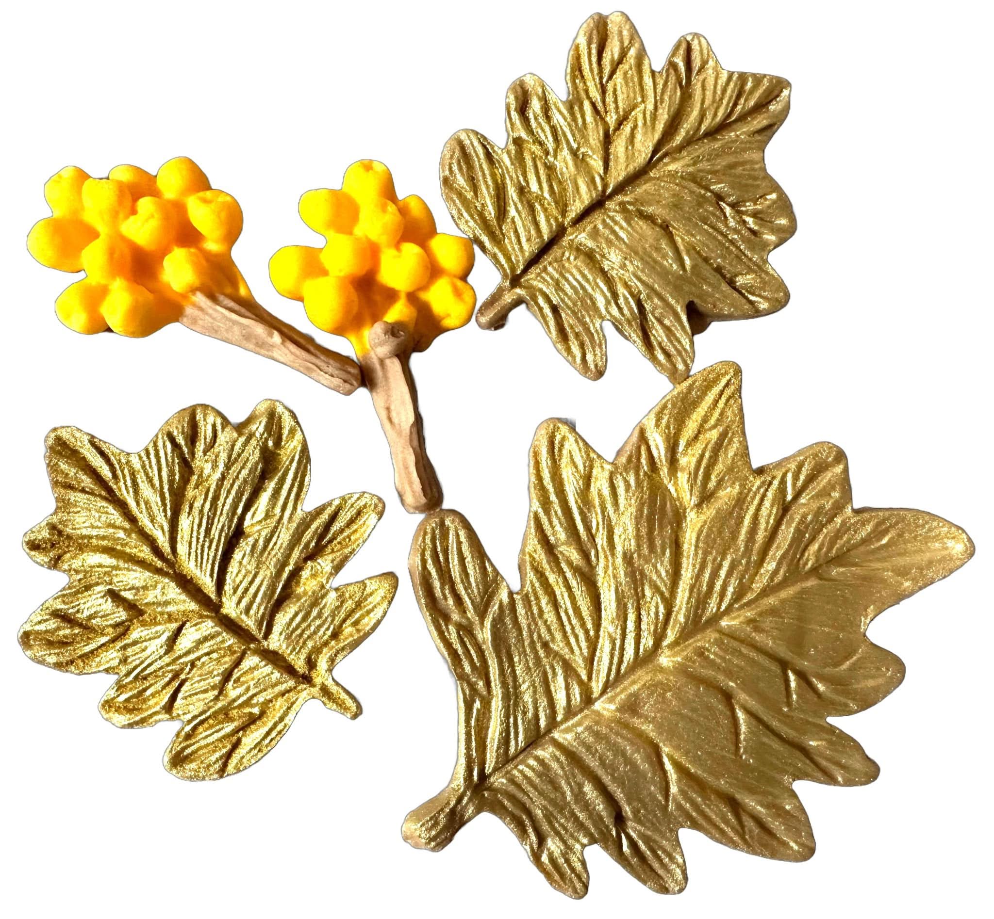 Sæt med 5 spiselige sukkerpynt, Autumn Sugar Paste Decorations Nati Shop