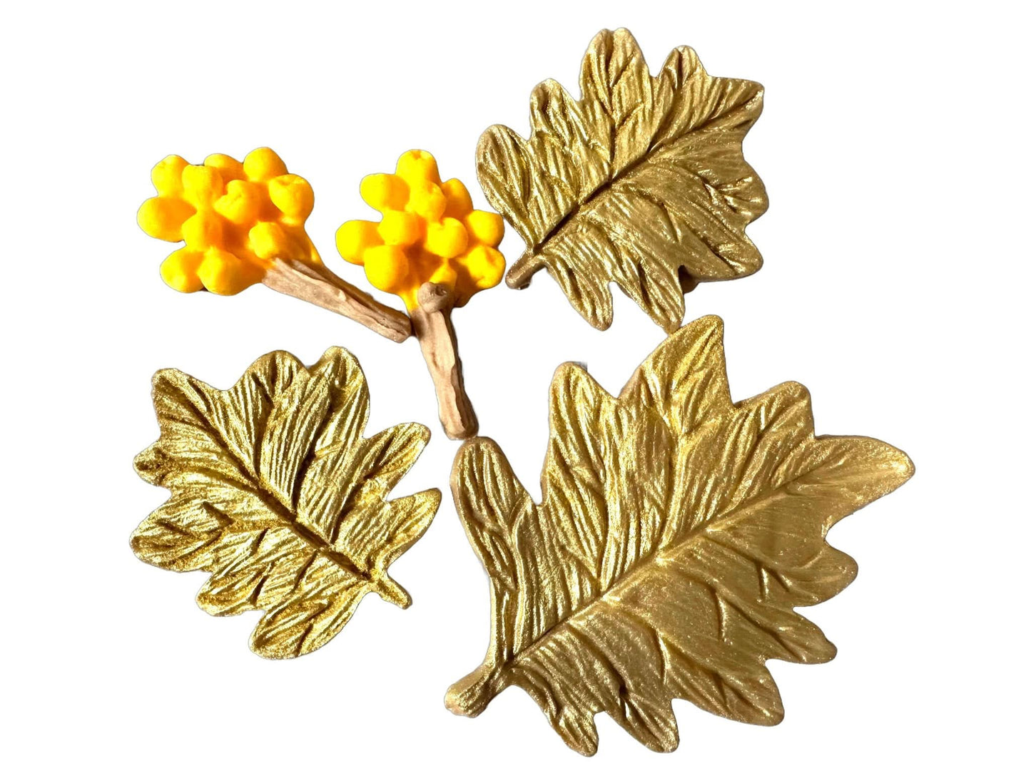 Sæt med 5 spiselige sukkerpynt, Autumn Sugar Paste Decorations Nati Shop