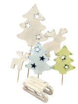Sæt med 6 spiselige sukkerdekorationer, Winter Sugar Paste Decorations Nati Shop