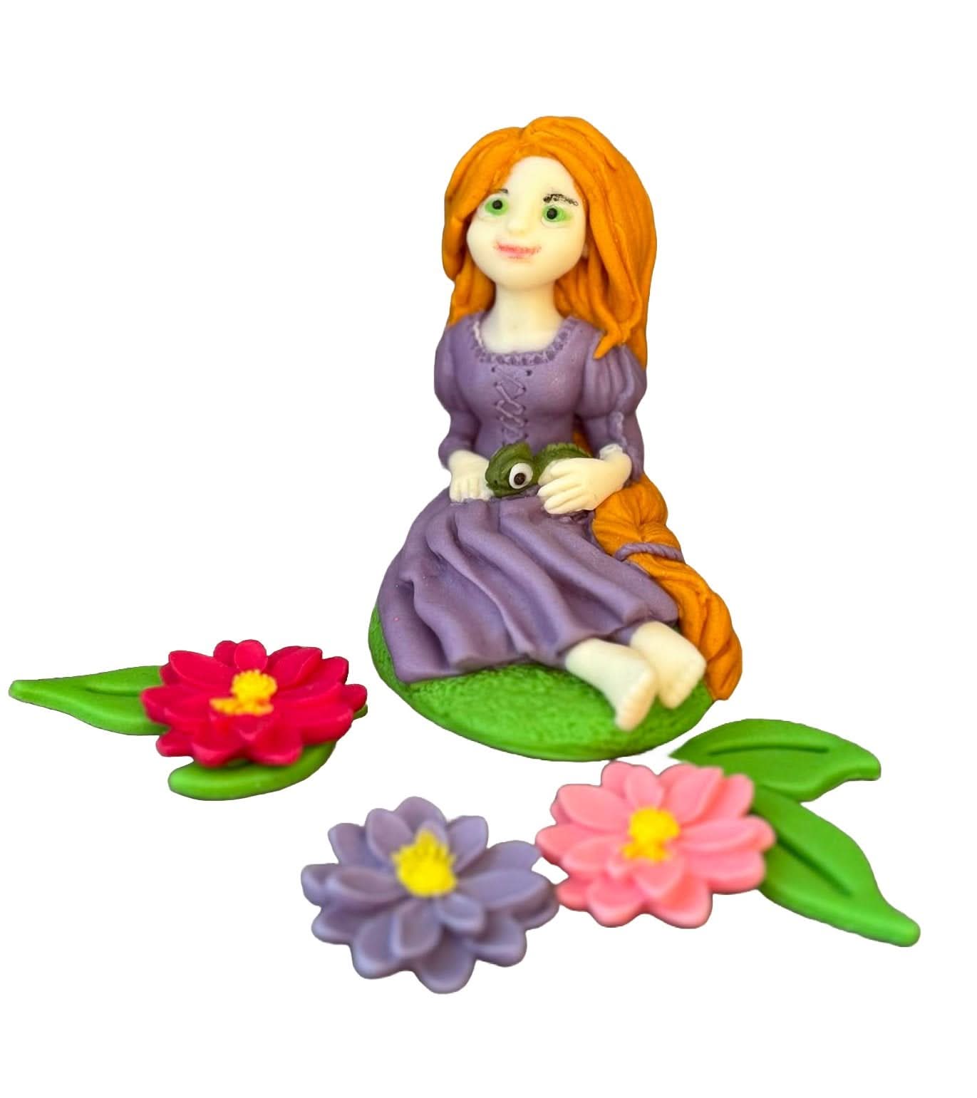 Sæt med 6 spiselige sukkerdekorationer, Rapunzel Sugar Paste Decorations Nati Shop