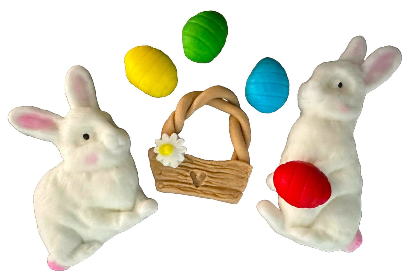 Sæt med 7 spiselige sukkerpynt, Easter Sugar Paste Decorations Nati Shop