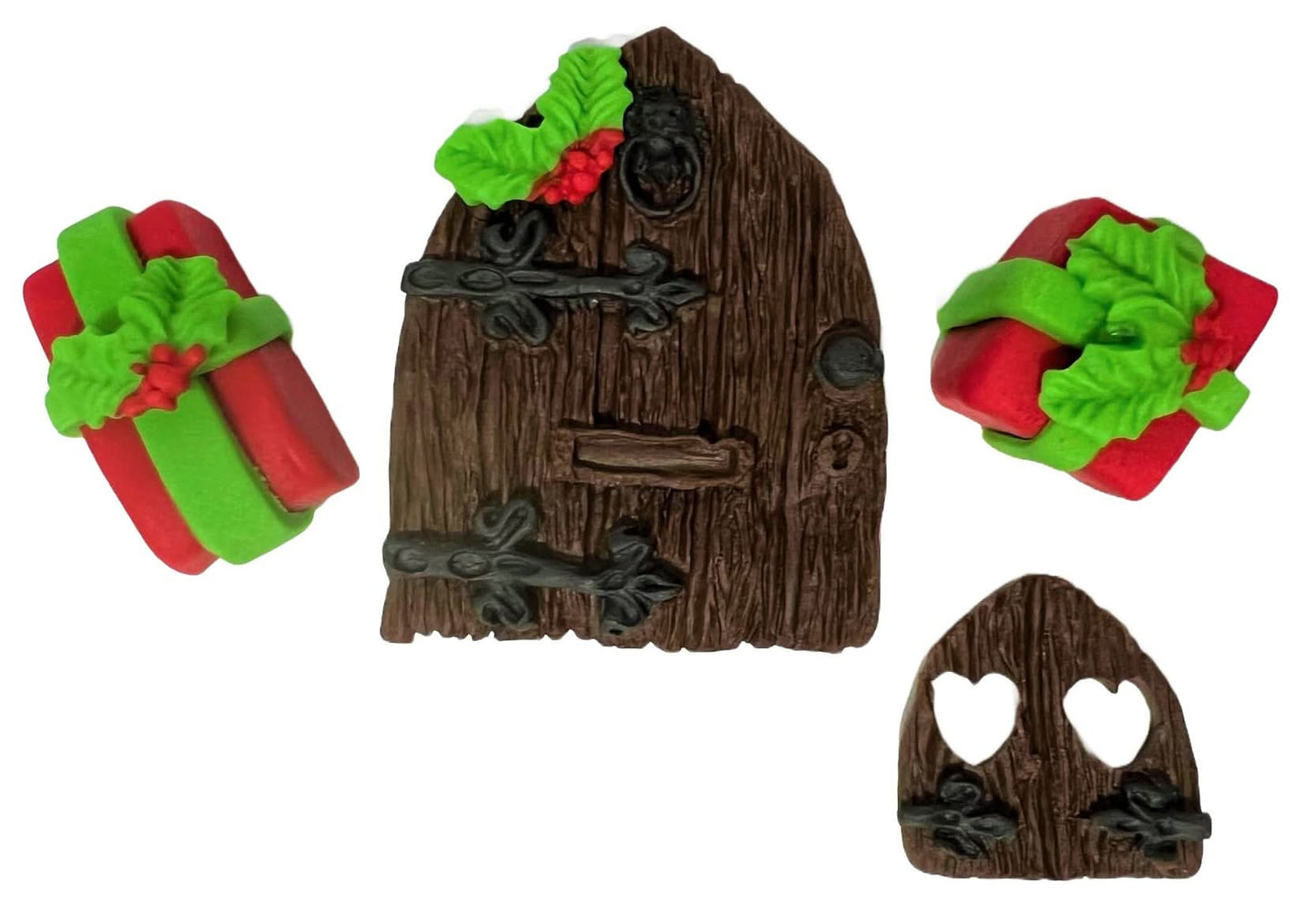 Sæt med spiseligt sukkerpynt, julesukkerpastadekorationer Nati Shop
