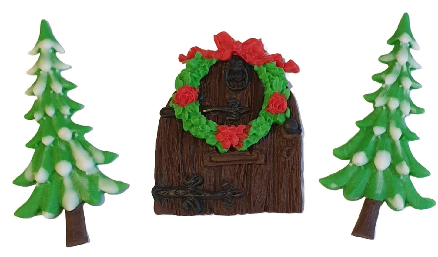 Sæt med sukkerpynt, julesukkerpastadekorationer Nati Shop