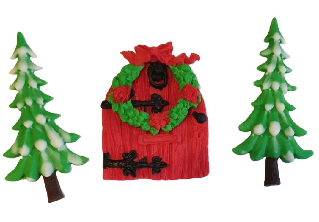 Sæt med sukkerpynt, julesukkerpastadekorationer Nati Shop