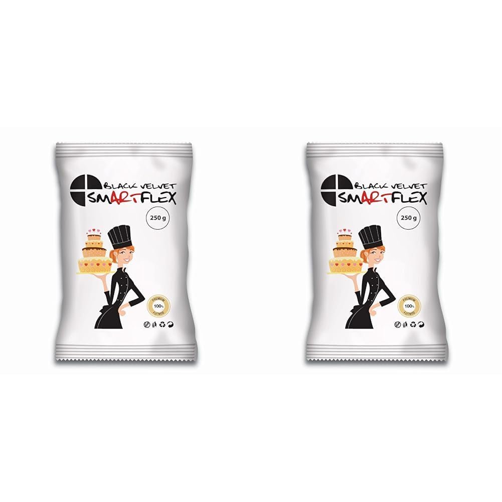 SmartFlex Fondant Black Velvet, 250 g (pakke med 2) Sugar Paste Naty Shop Standardtitel