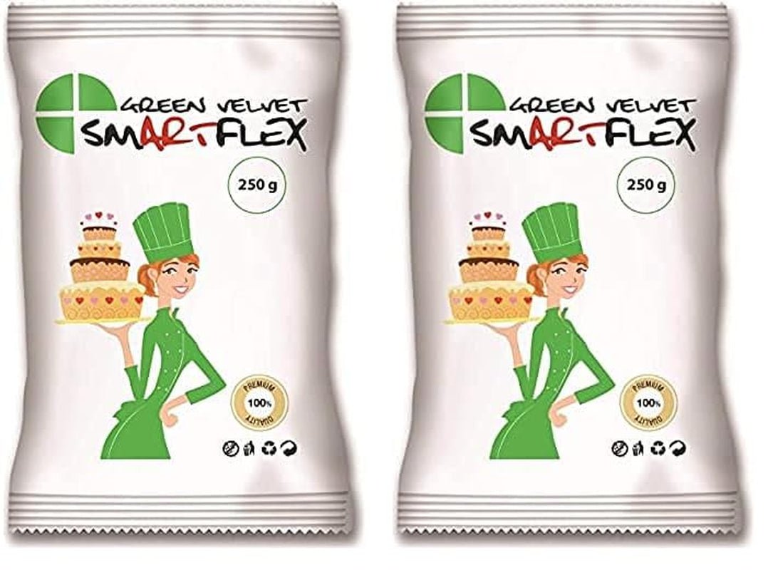 SmartFlex Fondant Green Velvet, 250 g (pakke med 2) Sugar Paste Naty Shop Standardtitel