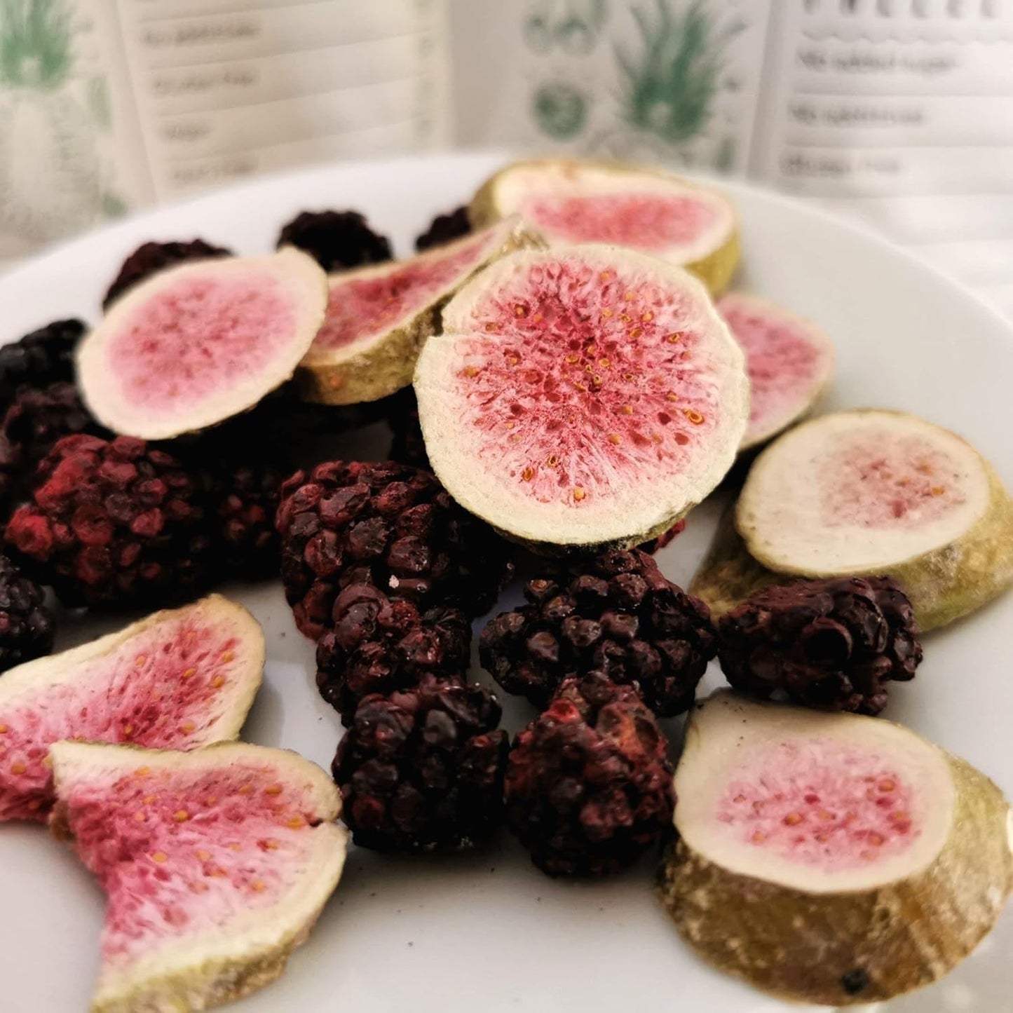 Frysetørrede figner 100% naturlige tørrede figner | Uden tilsat sukker Sundt frysetørret slik | Frysetørrede frugter Frysetørrede figner | ZingyZoo (100g) Naty Shop dehydrerede produkter
