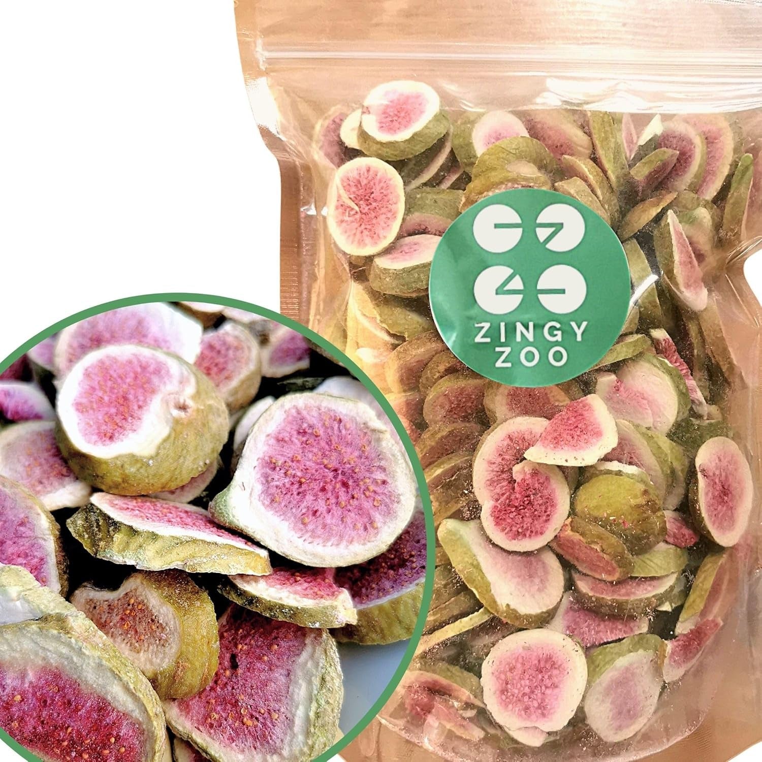 Frysetørrede figner 100% naturlige tørrede figner | Uden tilsat sukker Sundt frysetørret slik | Frysetørrede frugter Frysetørrede figner | ZingyZoo (100g) Naty Shop dehydrerede produkter 300G