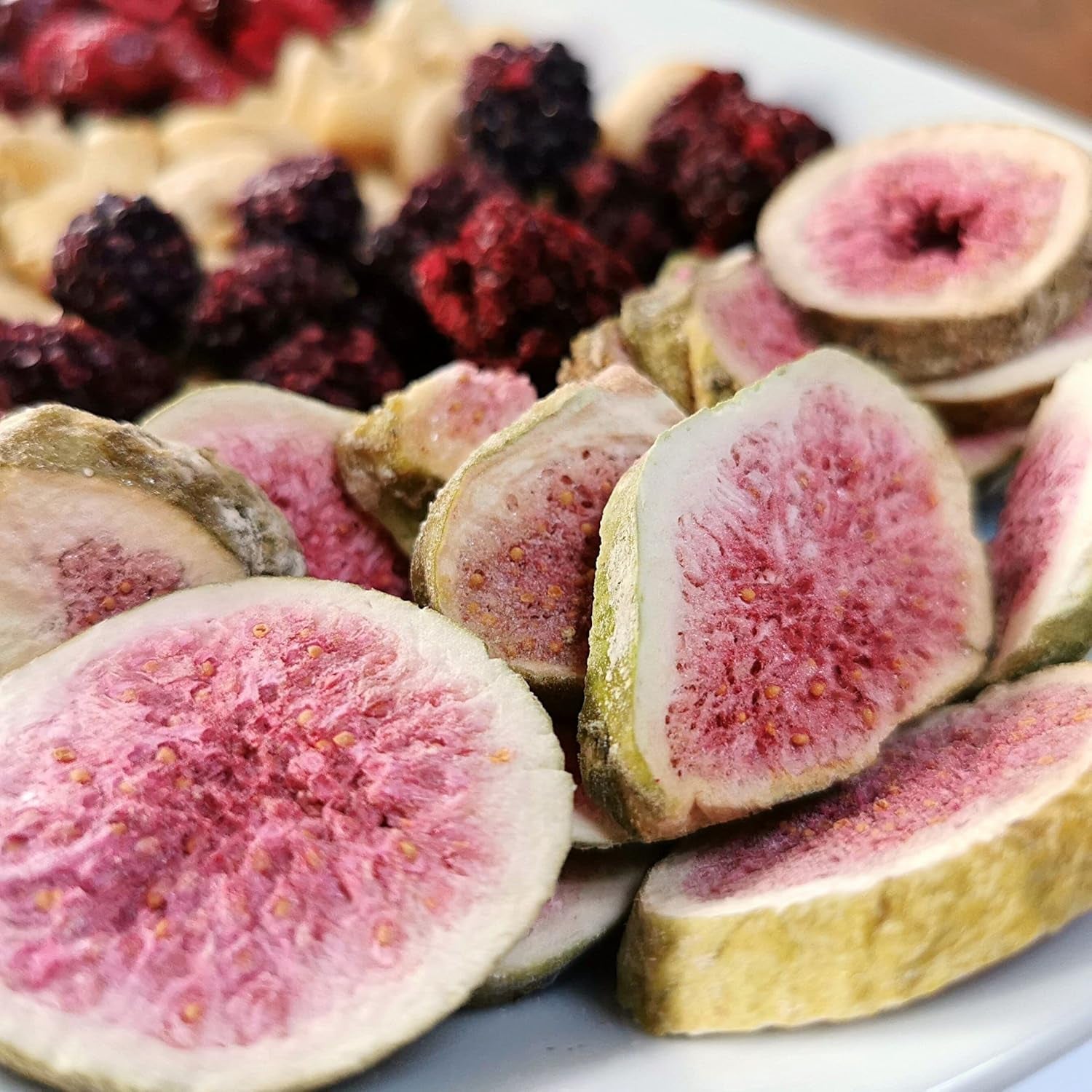 Frysetørrede figner 100% naturlige tørrede figner | Uden tilsat sukker Sundt frysetørret slik | Frysetørrede frugter Frysetørrede figner | ZingyZoo (100g) Naty Shop dehydrerede produkter