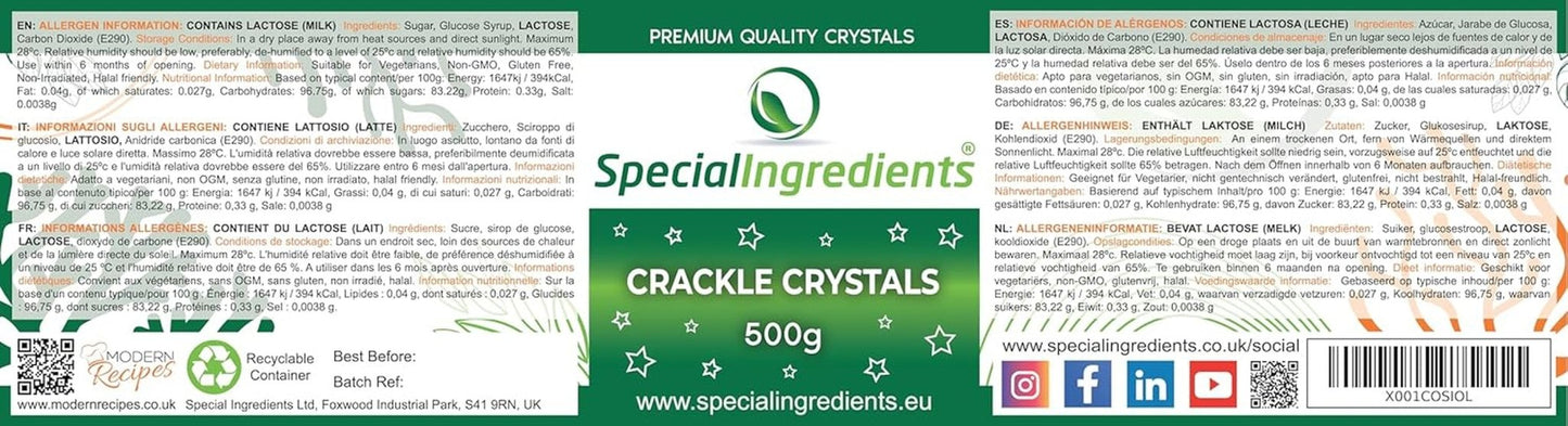 Særlige ingredienser Crackle Crystals Crackle 500g Den højeste kvalitet, ikke-GMO, ideel til kager, slik og is Sugar Paste Naty Shop