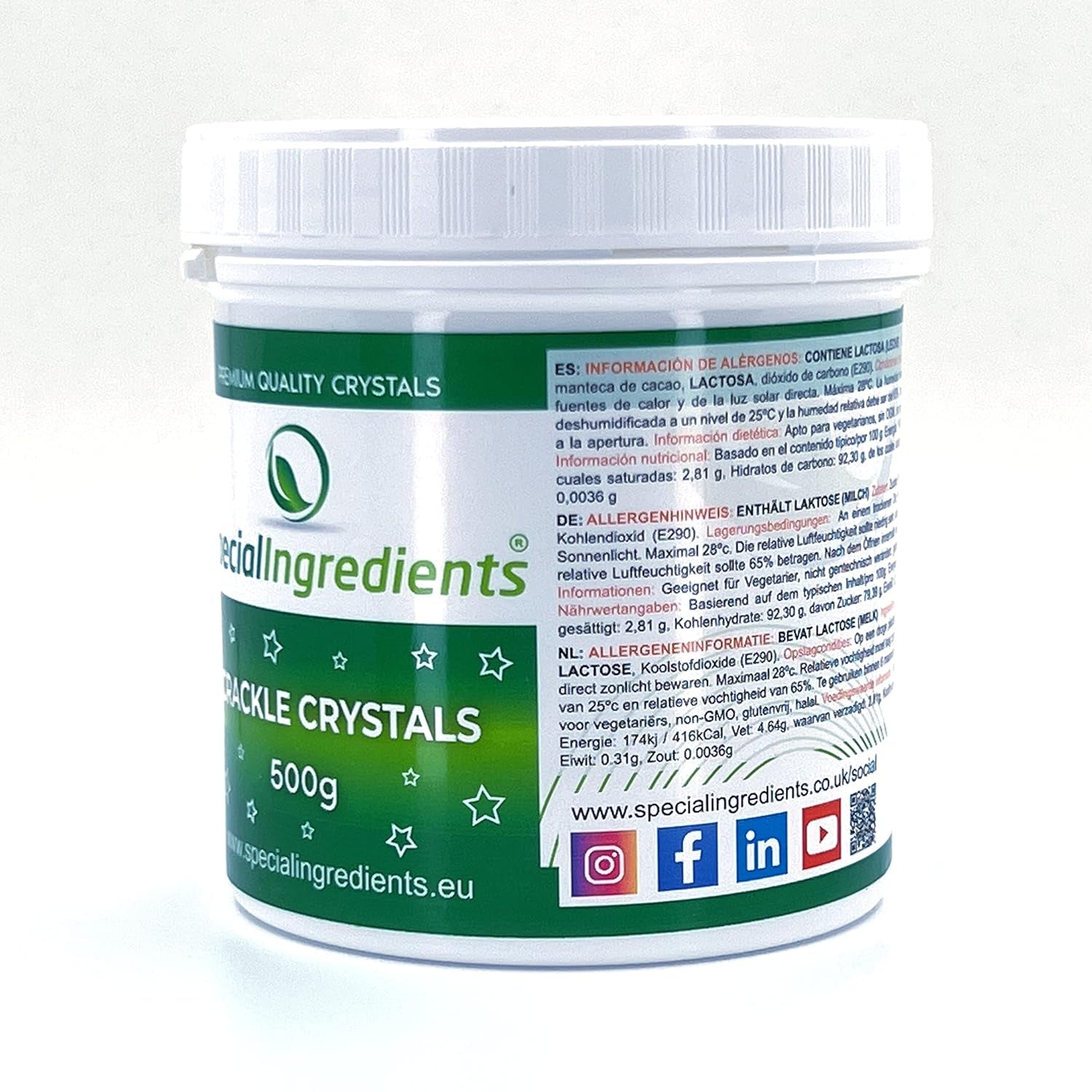 Særlige ingredienser Crackle Crystals Crackle 500g Den højeste kvalitet, ikke-GMO, ideel til kager, slik og is Sugar Paste Naty Shop